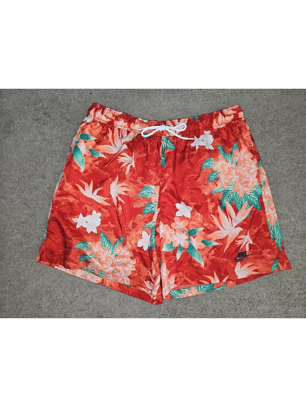 Nike Club Flow 6” Swim Shorts Floral HV4610-846 Pockets Drawstring Men’s Large